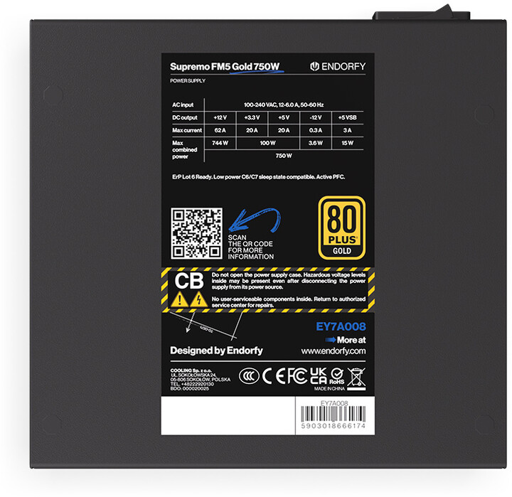 Burim energjie Endorfy Supremo FM5 Gold EY7A008 , 750W