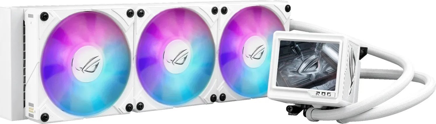 Ftohës likuid procesori ASUS ROG RYUJIN III 360 ARGB EXTREME, 360mm, ekran LCD 3.5", i bardhë