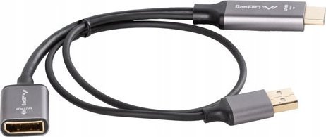 Adaptor HDMI në DisplayPort Lanberg, 4K 60Hz, USB, argjendtë