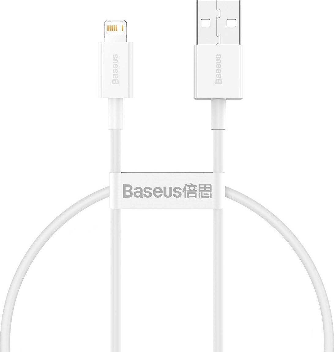Kabllo Baseus USB-A - Lightning 0.25m, e bardhë