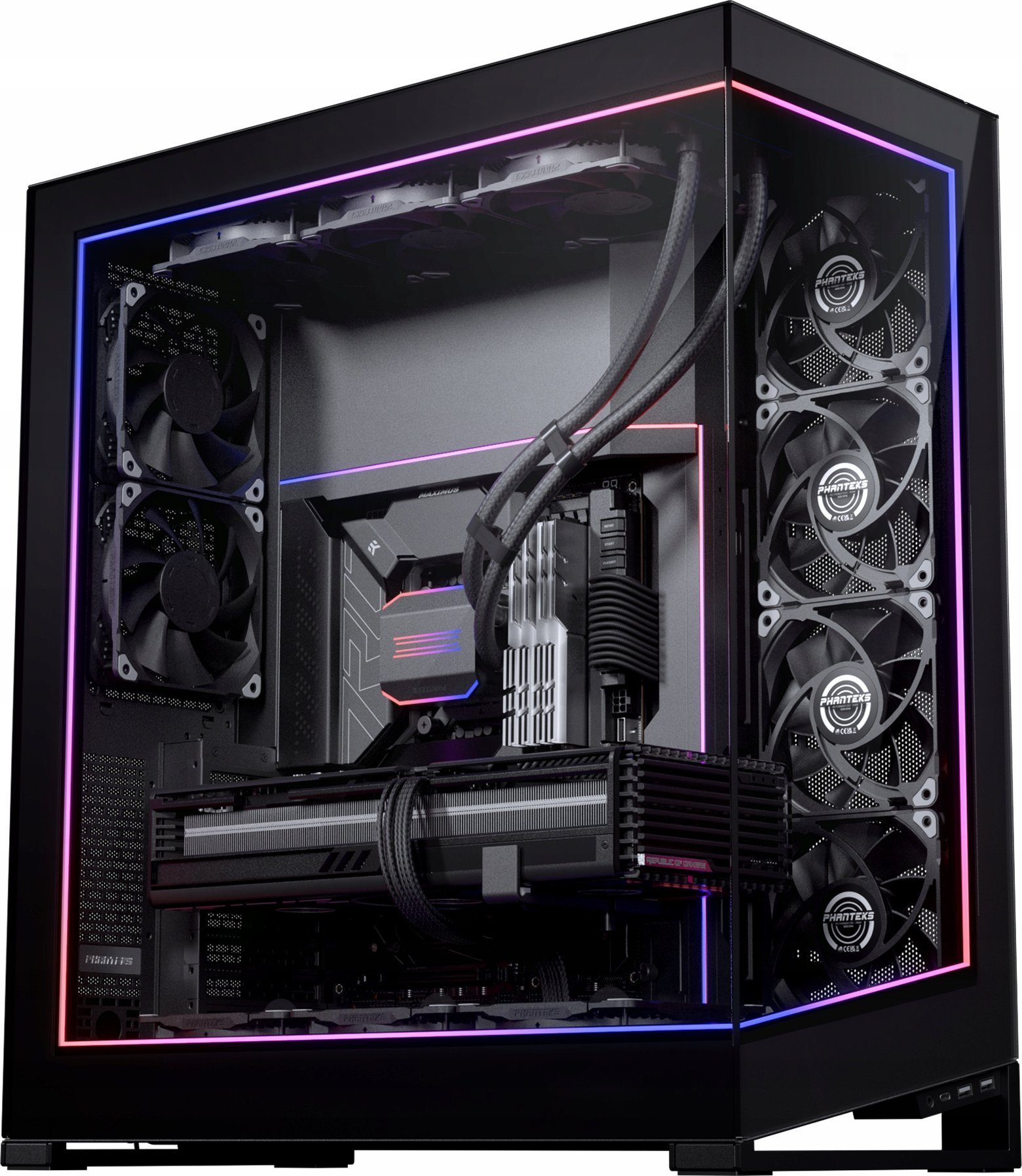 Set ndriçimi DRGB Phanteks NV7 Premium, 4 module LED, për kasë NV7, i zi