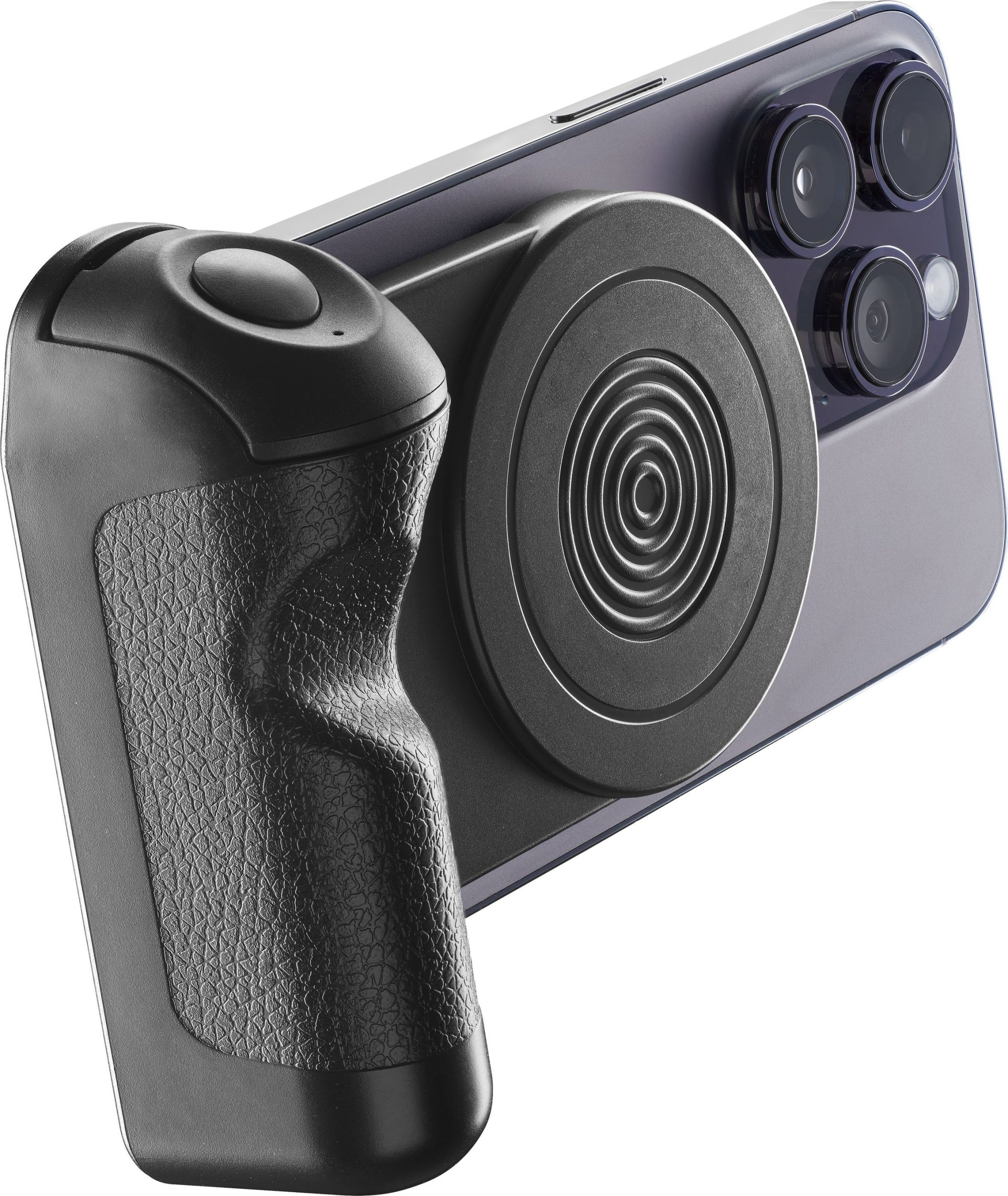 Mbajtëse selfie Bluetooth Cellularline Pics Mag, magnetike MagSafe, me telekomandë, e zezë