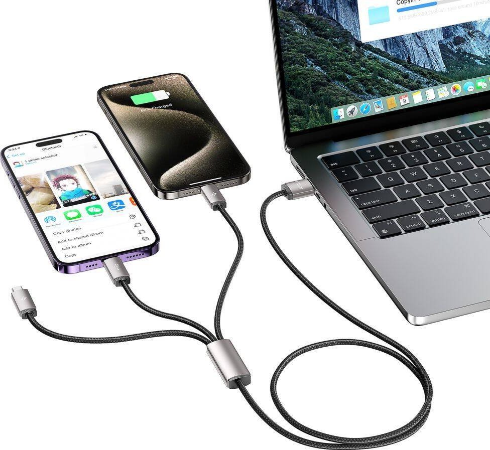 Kabllo karikimi Tech-Protect UltraBoost 3in1, Lightning USB-C Micro-USB, 3.5A, 1m