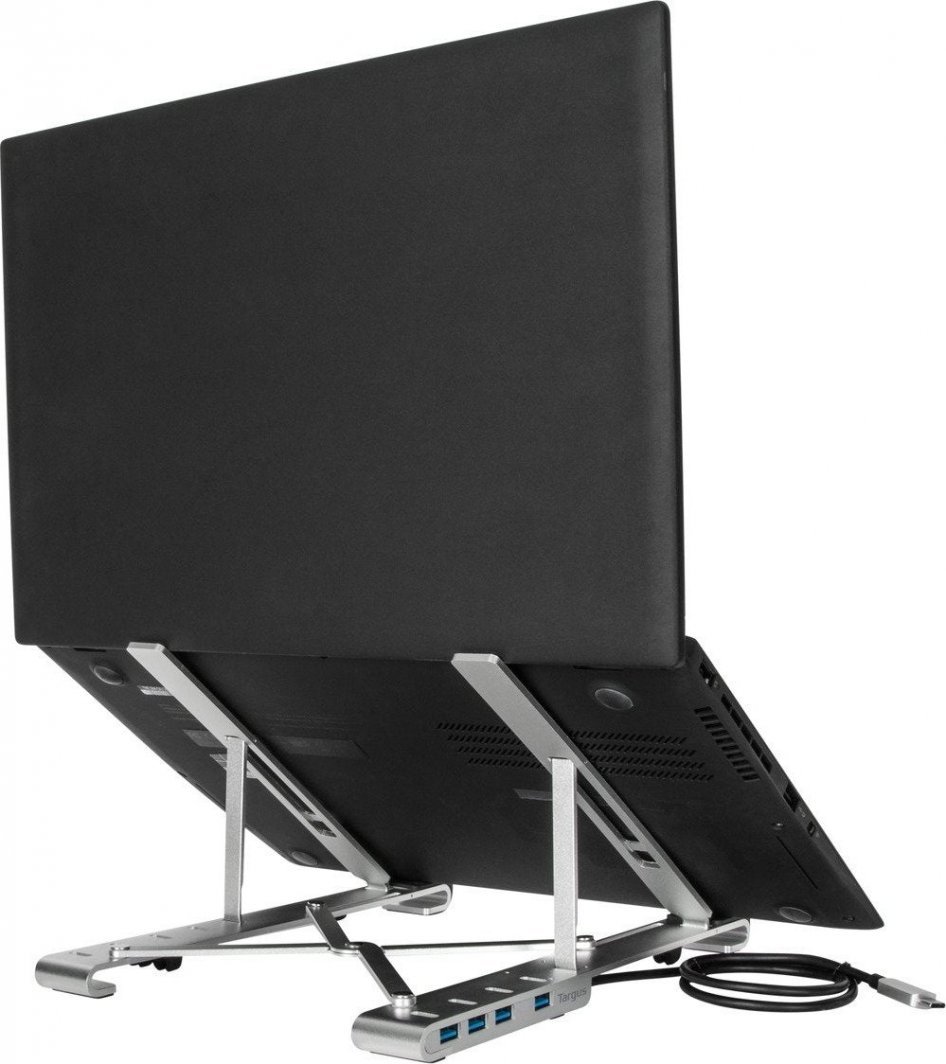 Mbajtëse laptopi Targus Portable Laptop Stand, me USB hub, alumini, gri