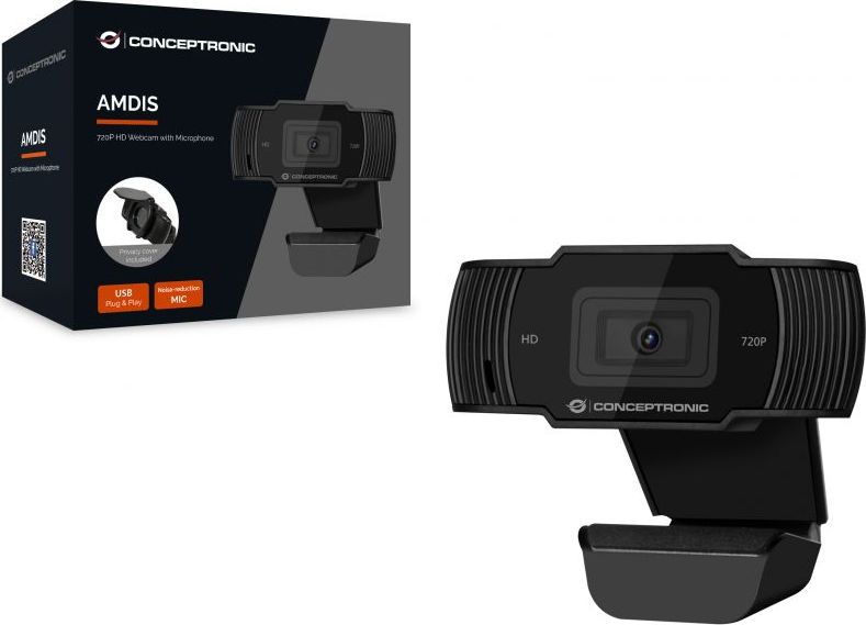 Webkamera Conceptronic AMDIS03B, Full HD 1080p, mikrofon me reduktim zhurme, e zezë