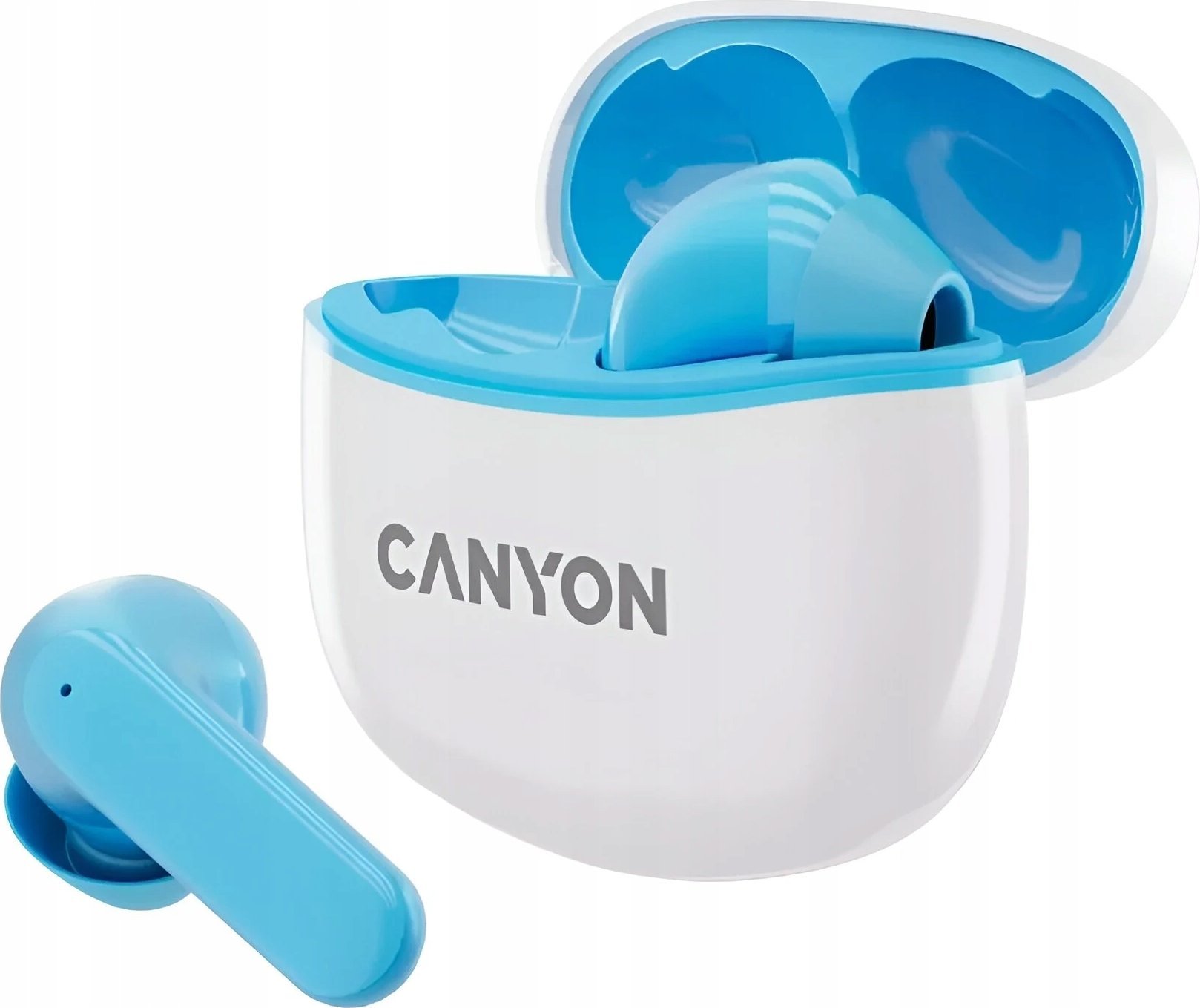 Kufje wireless Canyon TWS 5 BT, in ear, me mikrofon, blu