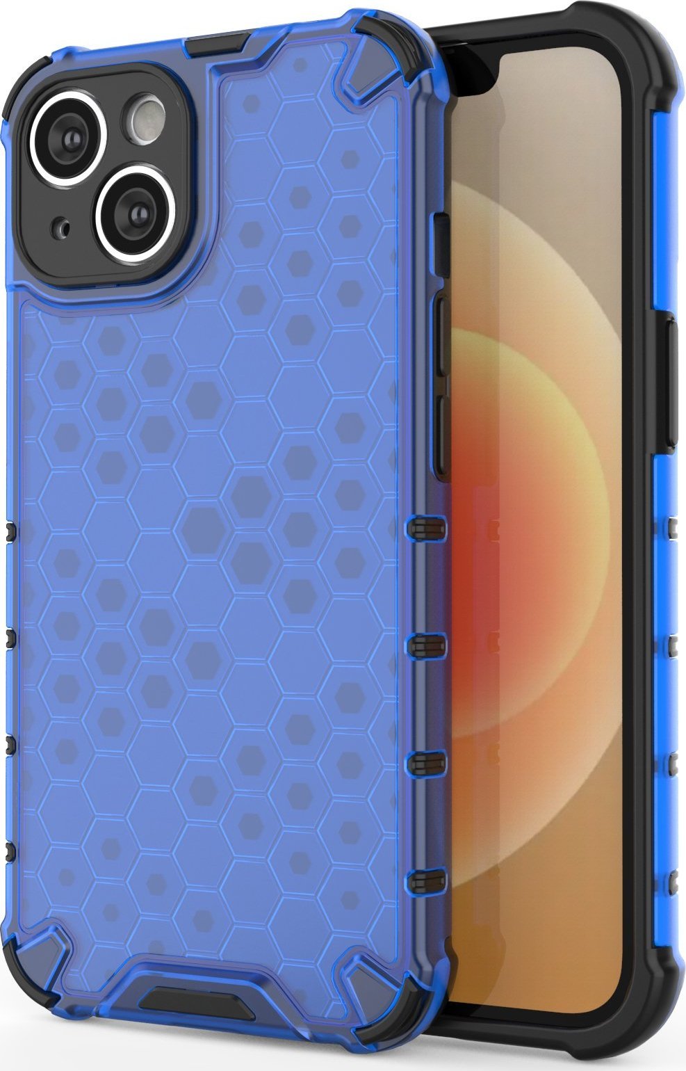 Mbrojtëse telefoni Hurtel Honeycomb, iPhone 14 Plus, hibrid e blinduar, e kaltër
