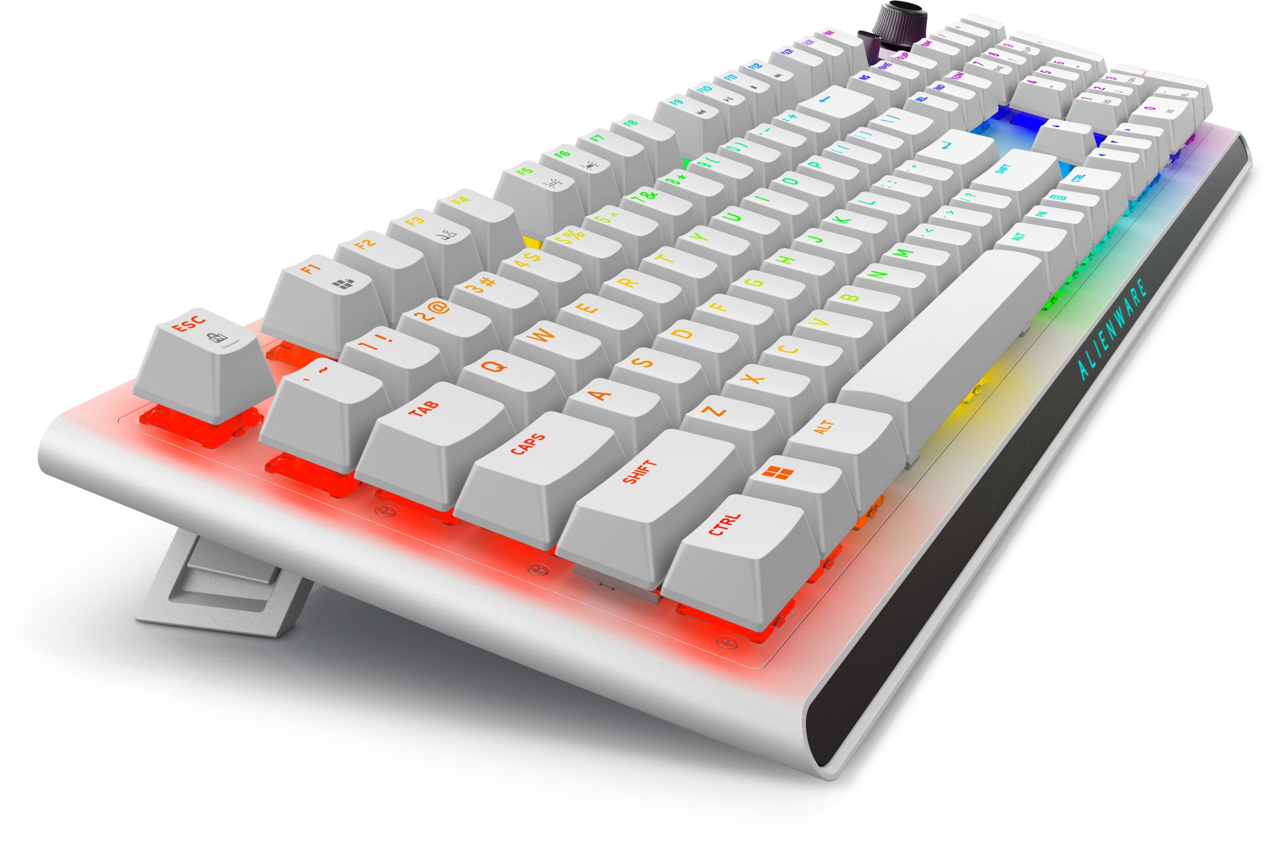 Tastierë gaming Alienware Tri-Mode AW920K, tri-mode USB RF Bluetooth, pa kabllo, e bardhë