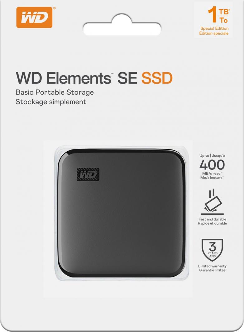 Disk i jashtëm SSD WD Elements SE 1TB, i zi