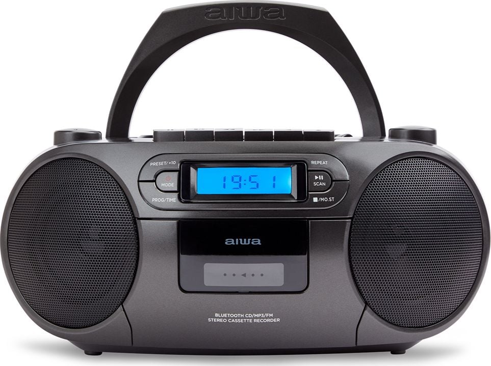 Radio boombox Aiwa BBTC-550BK, CD USB Bluetooth, 3W+3W, i zi