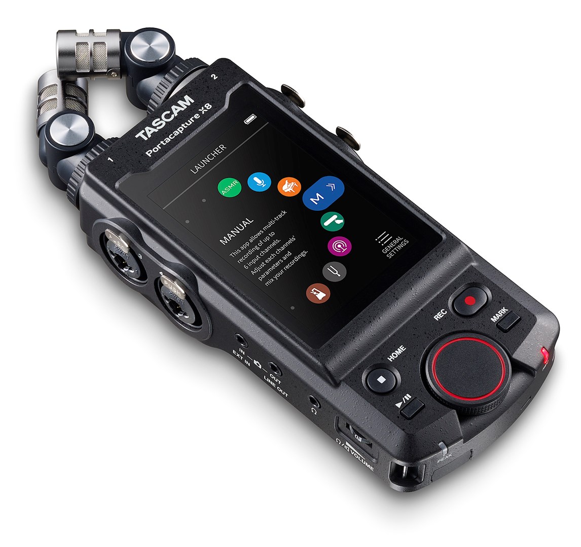 Regjistrues audio Tascam Portacapture X8, 32 bit, 4 hyrje XLR, i zi