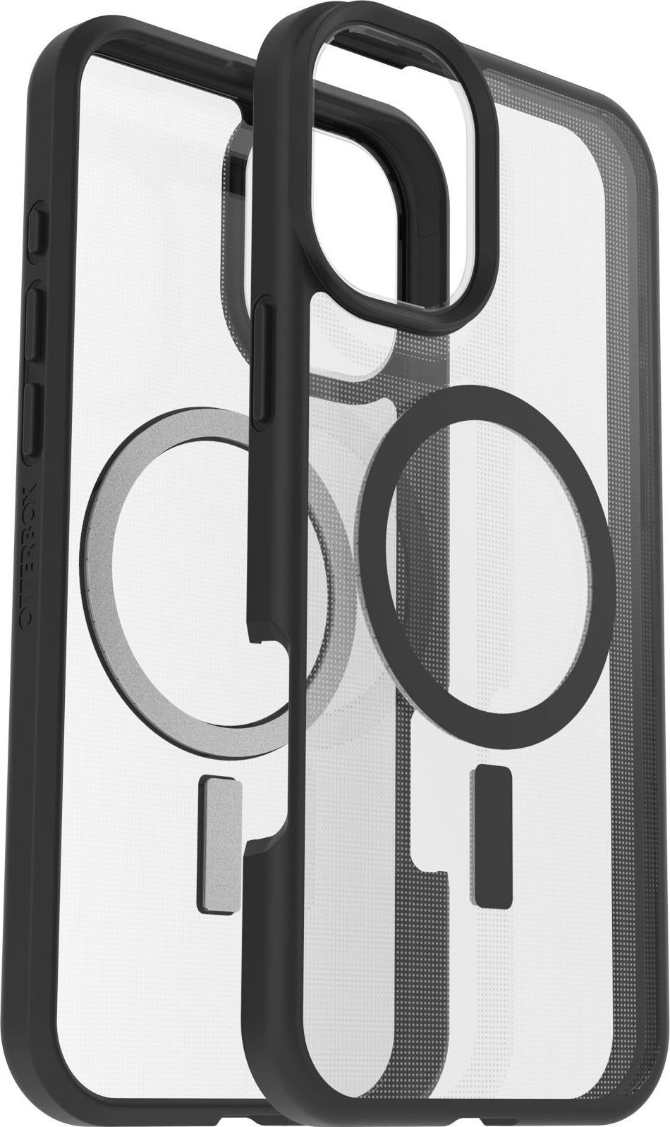 Футрола OtterBox React MagSafe за iPhone 16 Plus, проѕирна, со црна рамка