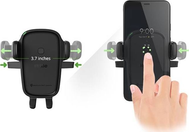 Mbajtëse telefoni për makinë iOttie Easy One Touch Wireless 2, karikim pa tela Qi, montim në CD dhe grilë, e zezë