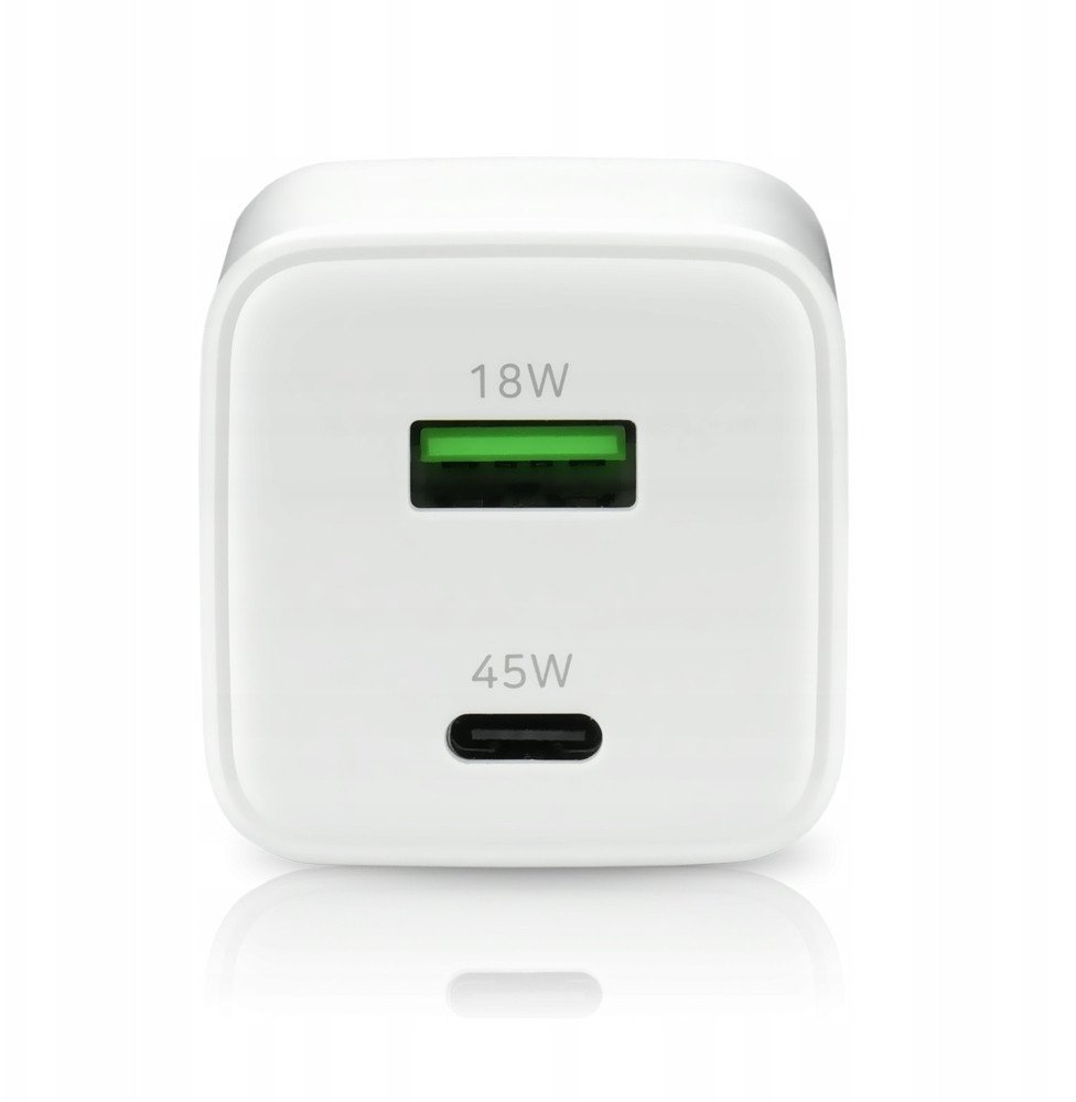 Karikues muri everActive SC-450Q, GaN, 45W, 1x USB 1x USB C, i bardhë