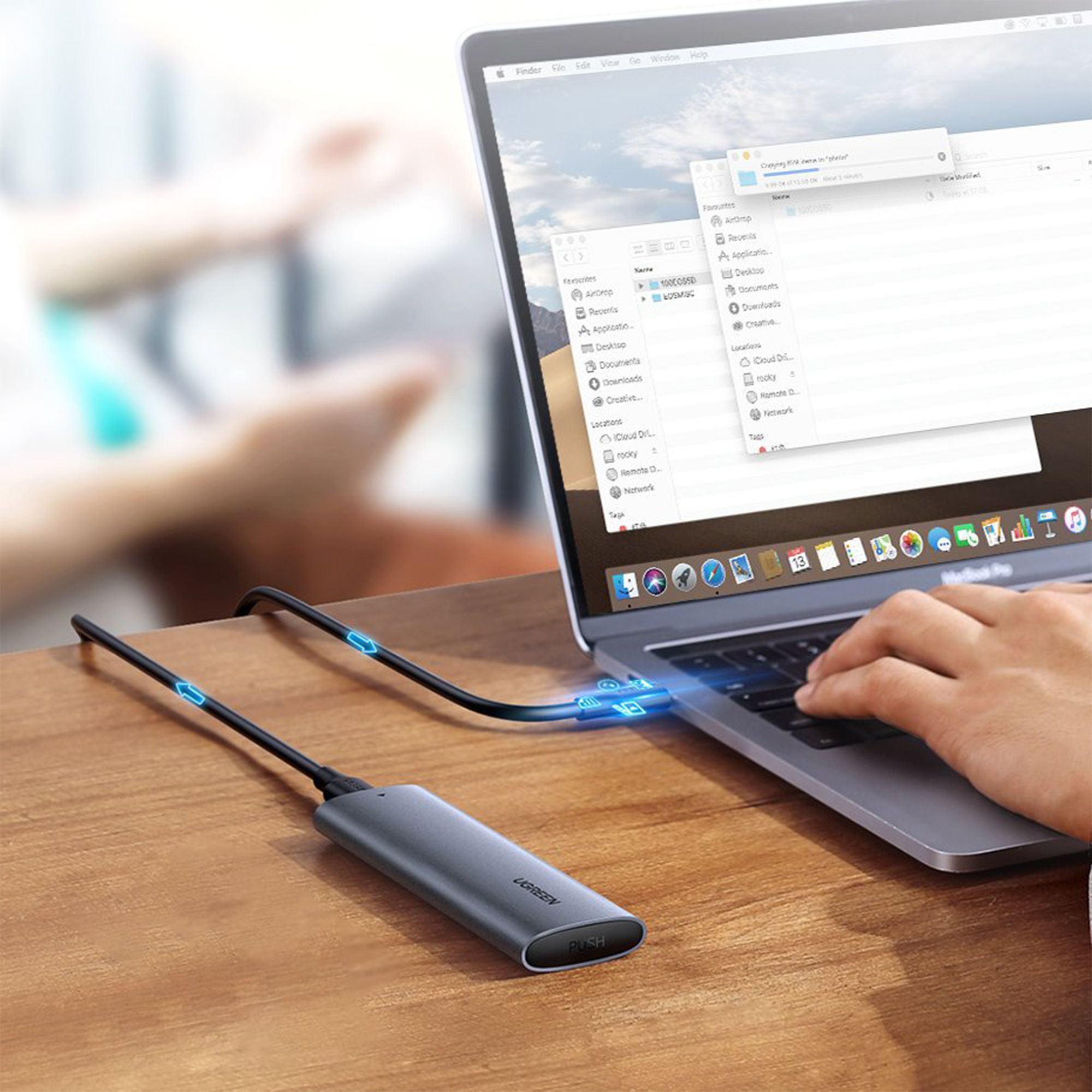 Kuti eksterne SSD Ugreen, USB-C 3.2 Gen 2, për M.2 NVMe, gri