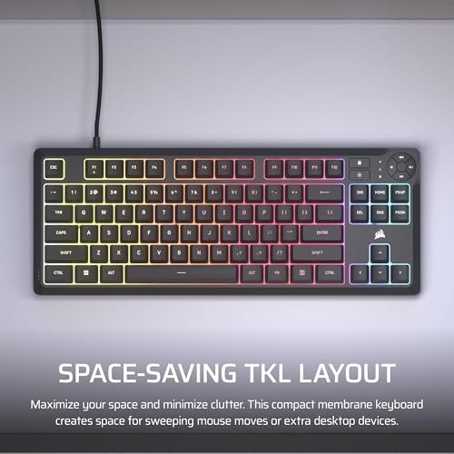 Tastierë gaming Corsair K55 TKL, RGB, pa numpad, e zezë 3