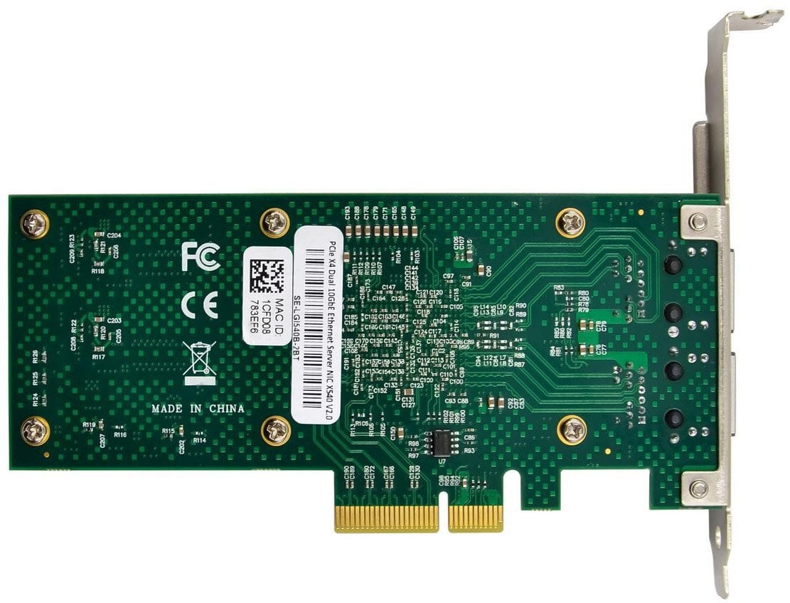 Kartë rrjeti Microconnect X540 T2, PCIe x4, 2 porta RJ45, e zezë