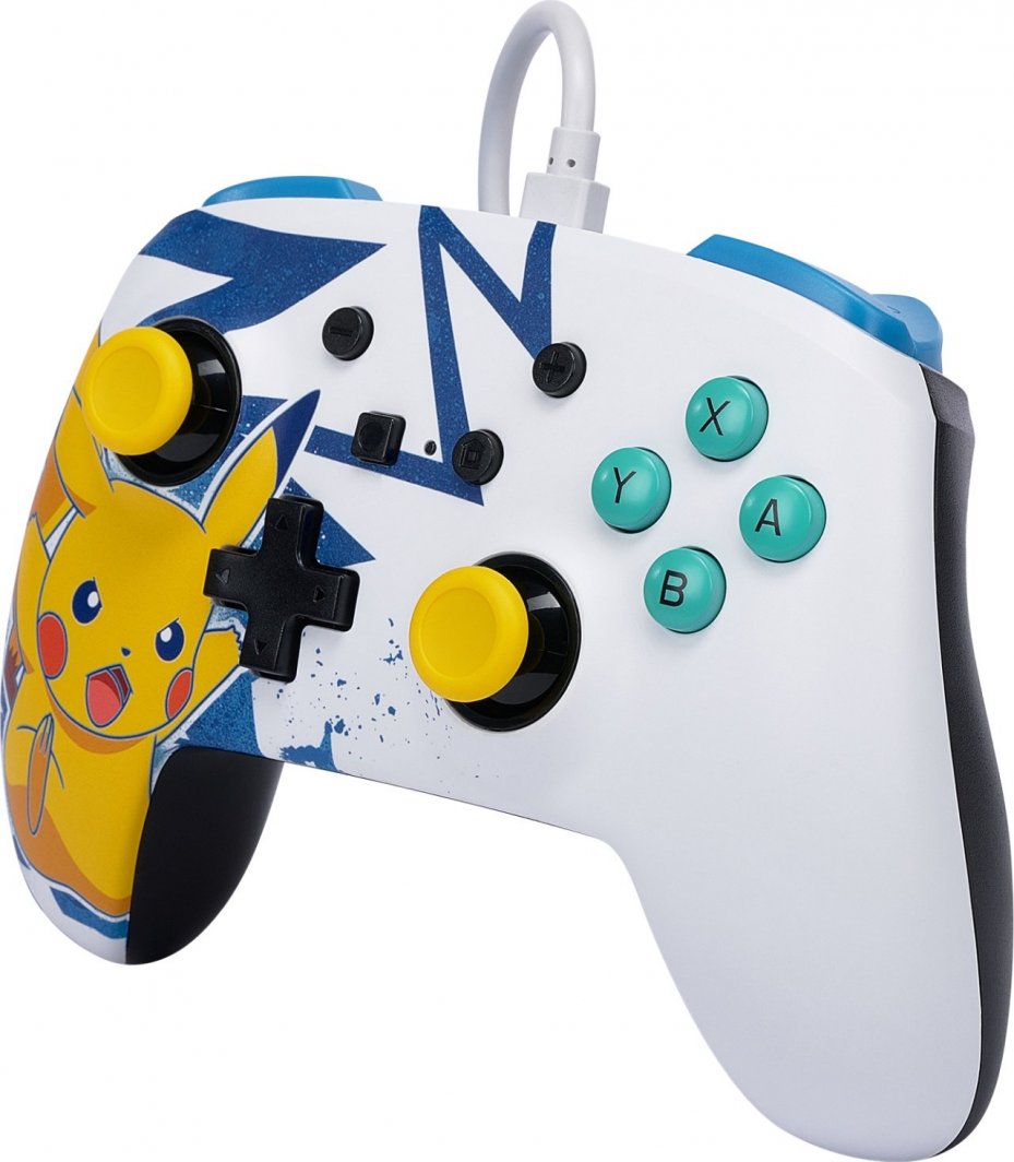Kontroller PowerA Enhanced Pikachu High Voltage, me kabllo, shumëngjyrësh