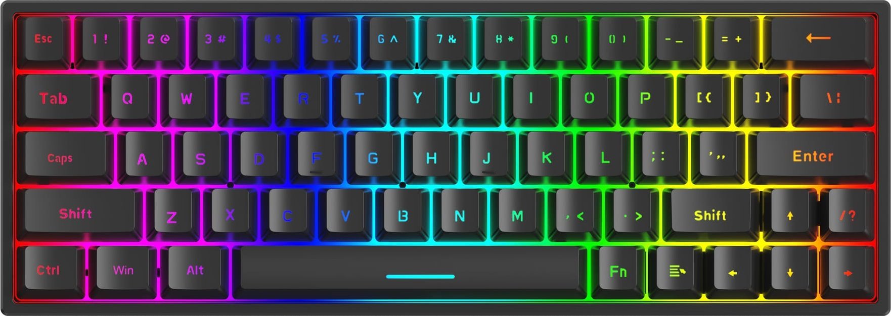 Tastierë gaming Marvo SHOGO 63W, mekanike tri-mode, RGB, e bardhë