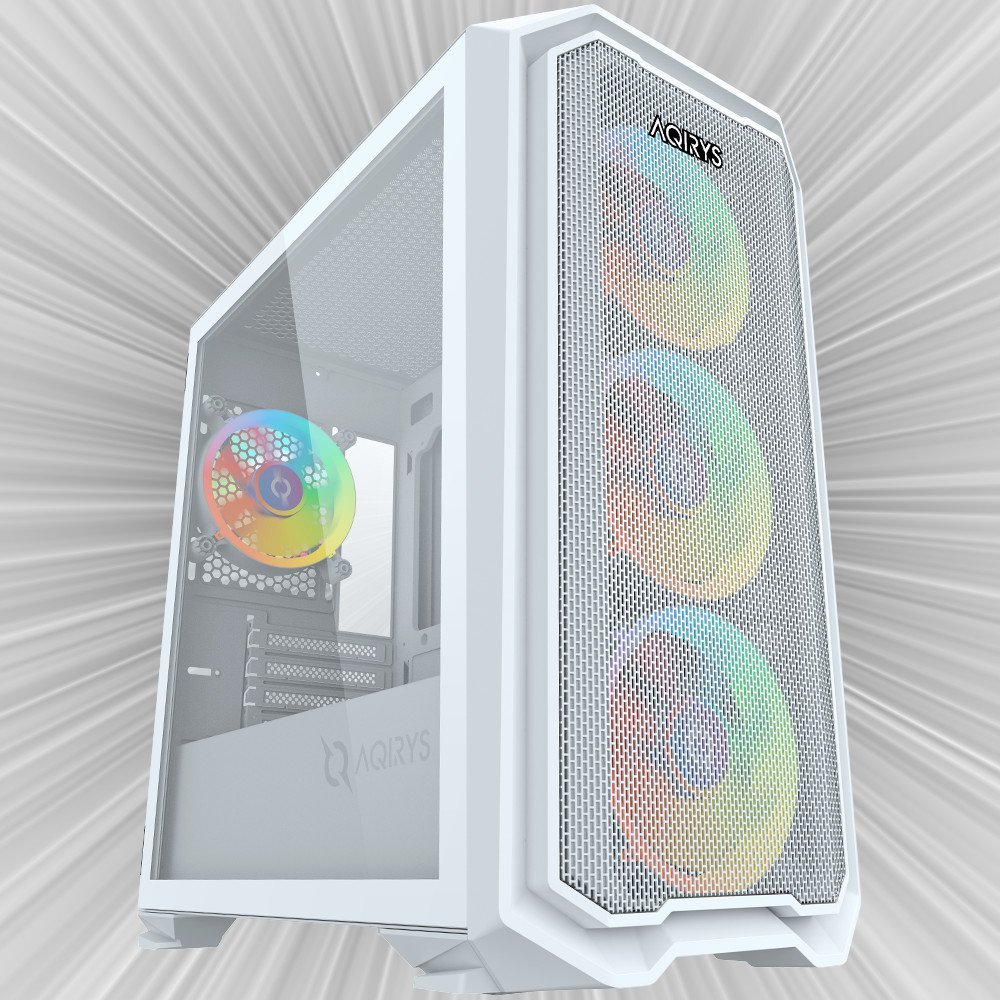 Kasa PC AQIRYS Wezen ARGB, Mini Tower mATX, xham i temperuar, e bardhë