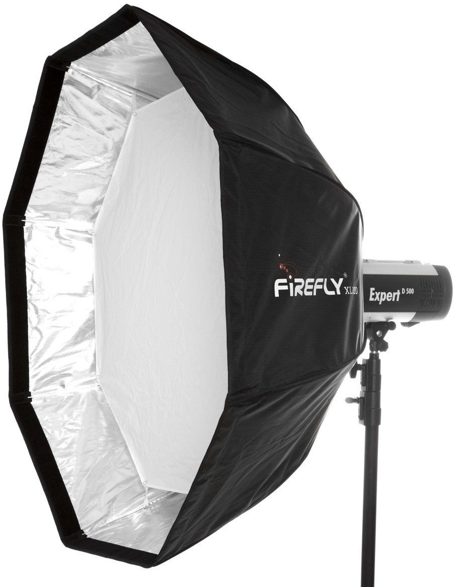 Softbox palosës Aurora Firefly XL 120, oktagonal 120 cm, për Bowens Aurora Walimex, i argjendtë