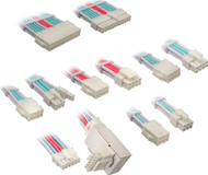 Сет продолжни кабли Kolink Core Pro 12VHWPR Type 1, 16AWG, со метални чешли, бел сино неон розов