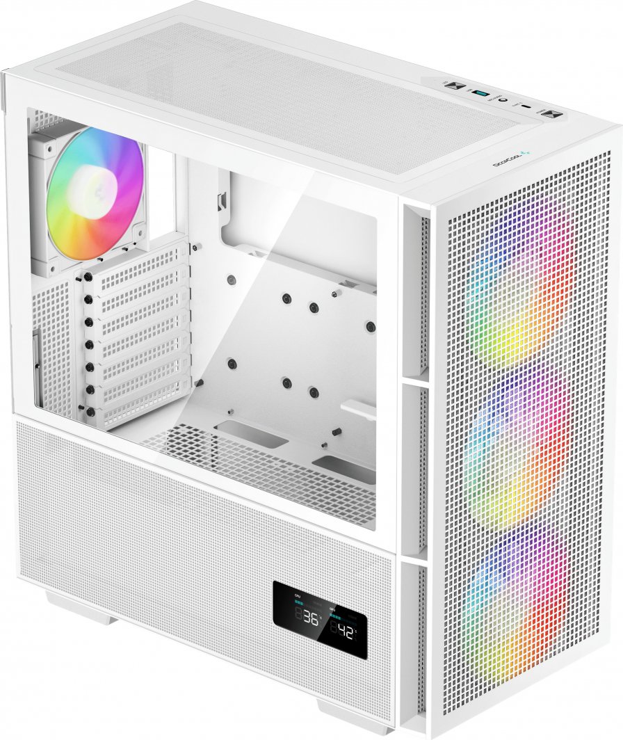 Kasë PC Deepcool CH560 ARGB Digital, ATX, panel xhami të temperuar, e bardhë