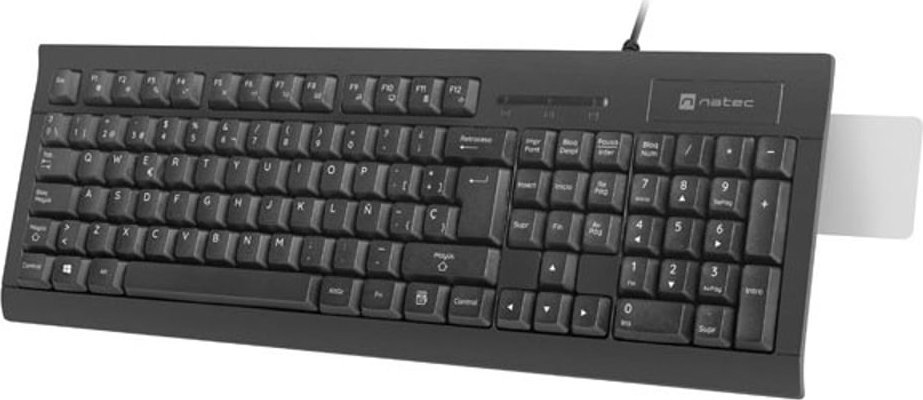 Tastierë Natec, me kabllo USB, layout spanjoll QWERTY, e zezë