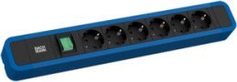 Lista zgjatuese BACHMANN Primo 2, 6x CEE7/3, kabllo 2 m, me ndërprerës, blu