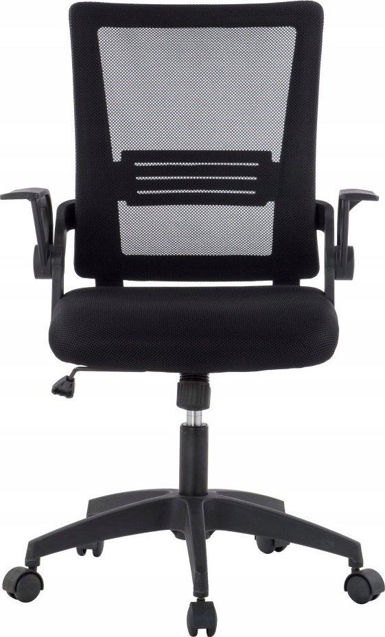 Karrige zyre rrotulluese Techly ICA-CT MC003BK, me rrjetë ventilimi, me mbështetëse krahësh, e zezë