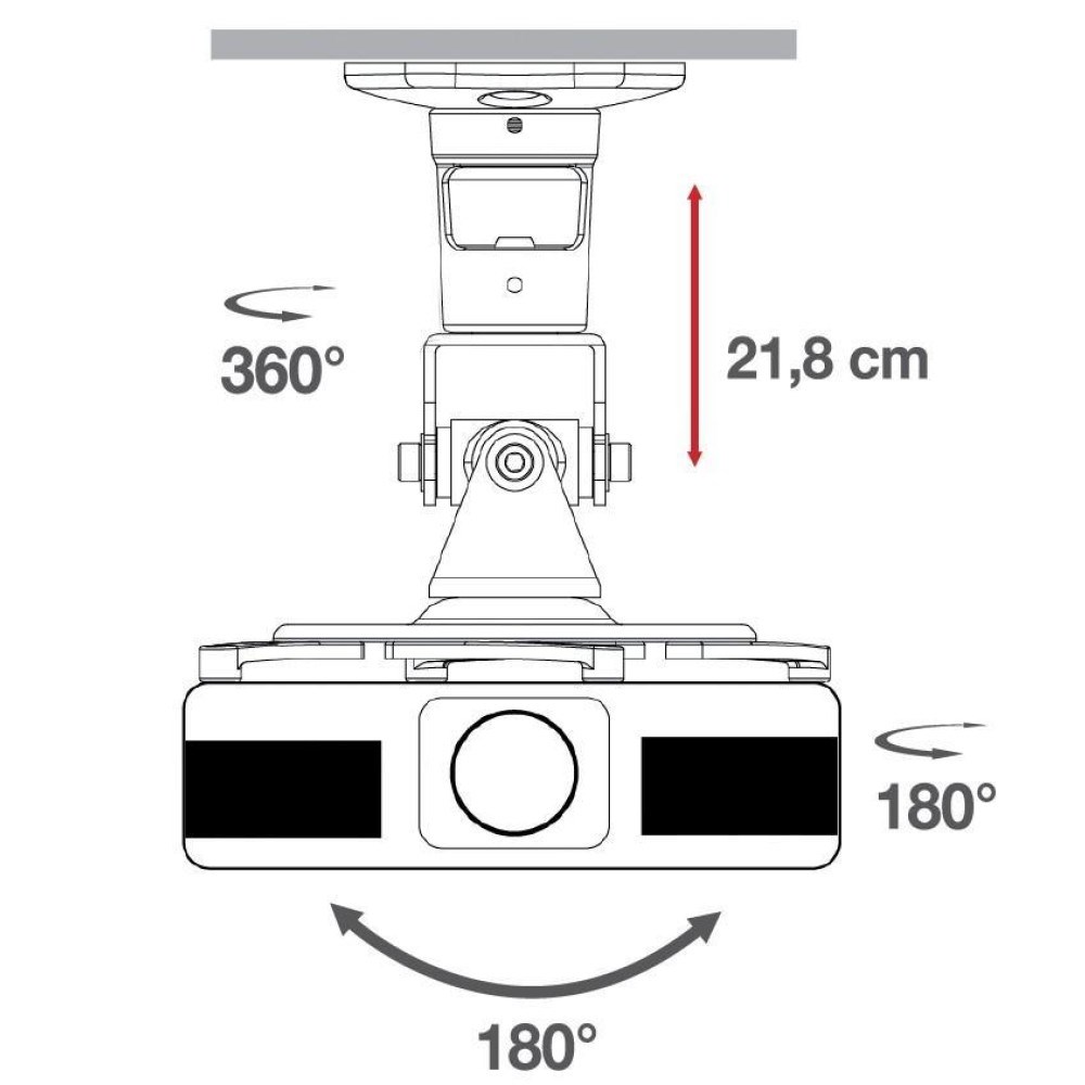 Mbajtëse projektori tavani Techly 022397, deri 10kg, e bardhë
