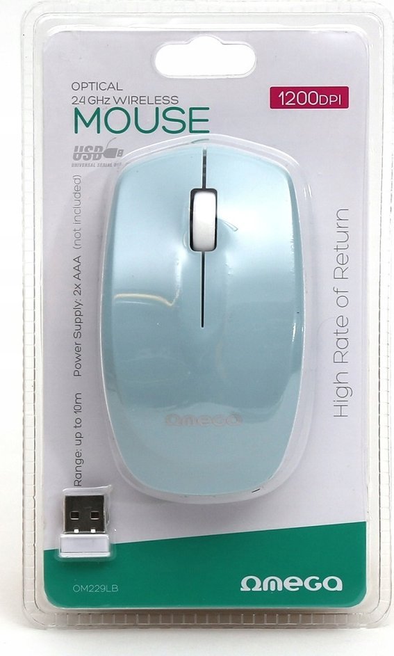 Miush kompjuteri pa tela Omega, 1000 1600 DPI, blu