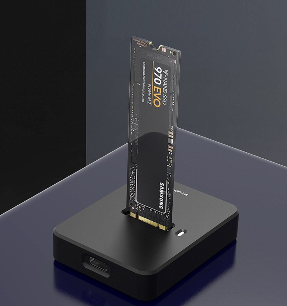 Stacion dokimi SSD Gembird ACC DOCK STATION USB C M.2 DD U3M2, për SATA dhe NVMe, i zi