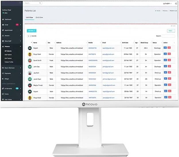 Monitor klinik AG Neovo ME-2701, 27", Full HD, i zi
