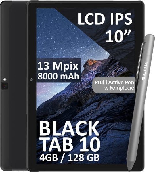 Таблет Android 10", 4GB 128GB, LTE, 8000 mAh, со тастатура и пенкало, црн