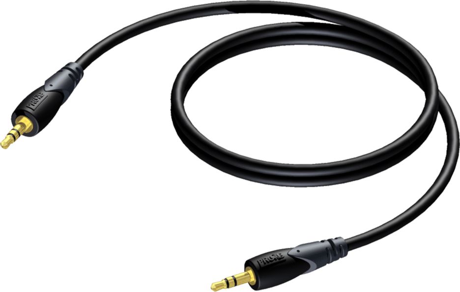 Kabllo audio Procab CLA716, jack 3.5mm në jack 3.5mm, 1.5m, e zezë