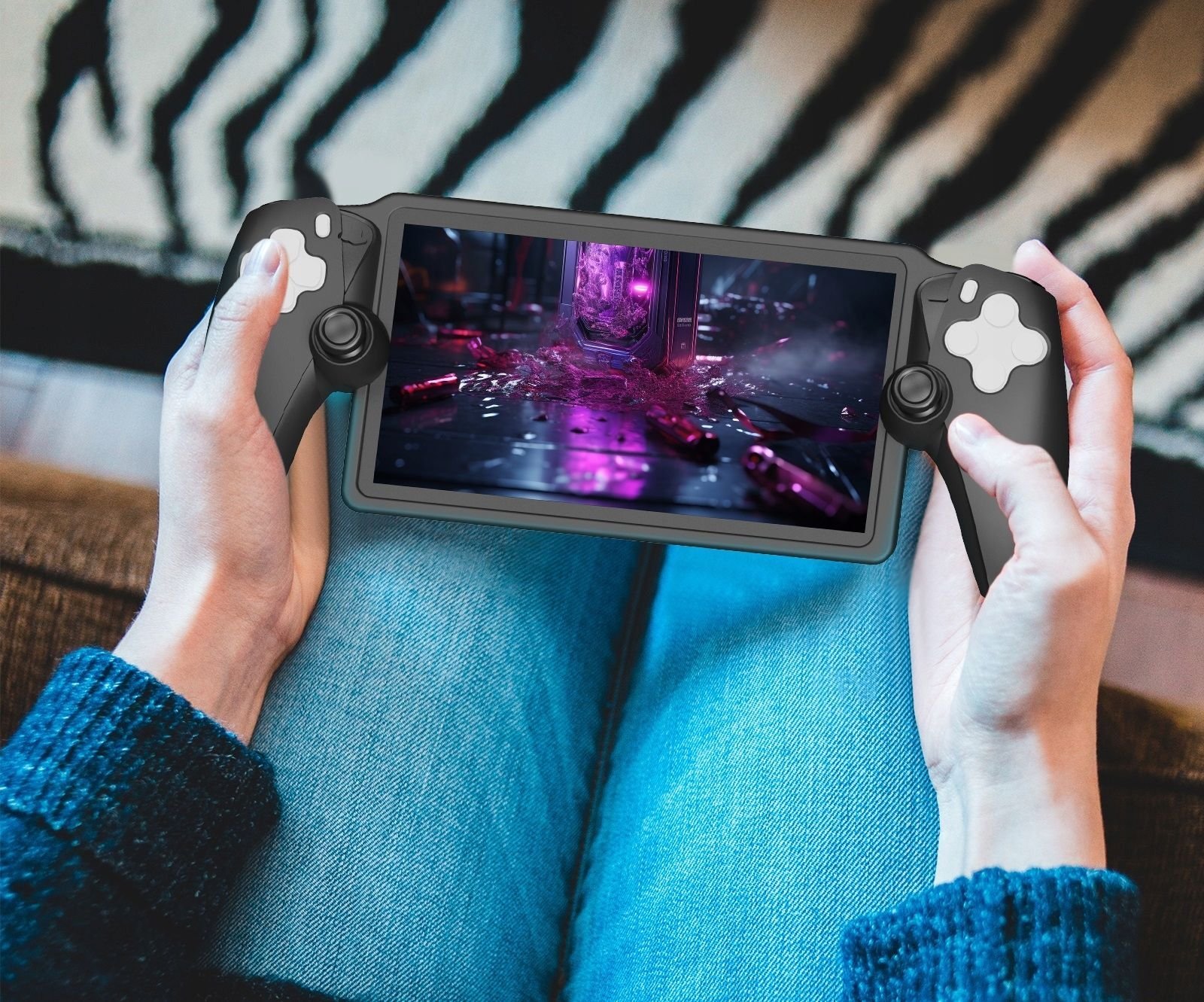 Mbulesë silikoni JYS P5183 për Sony PlayStation Portal, mbrojtëse, e zezë
