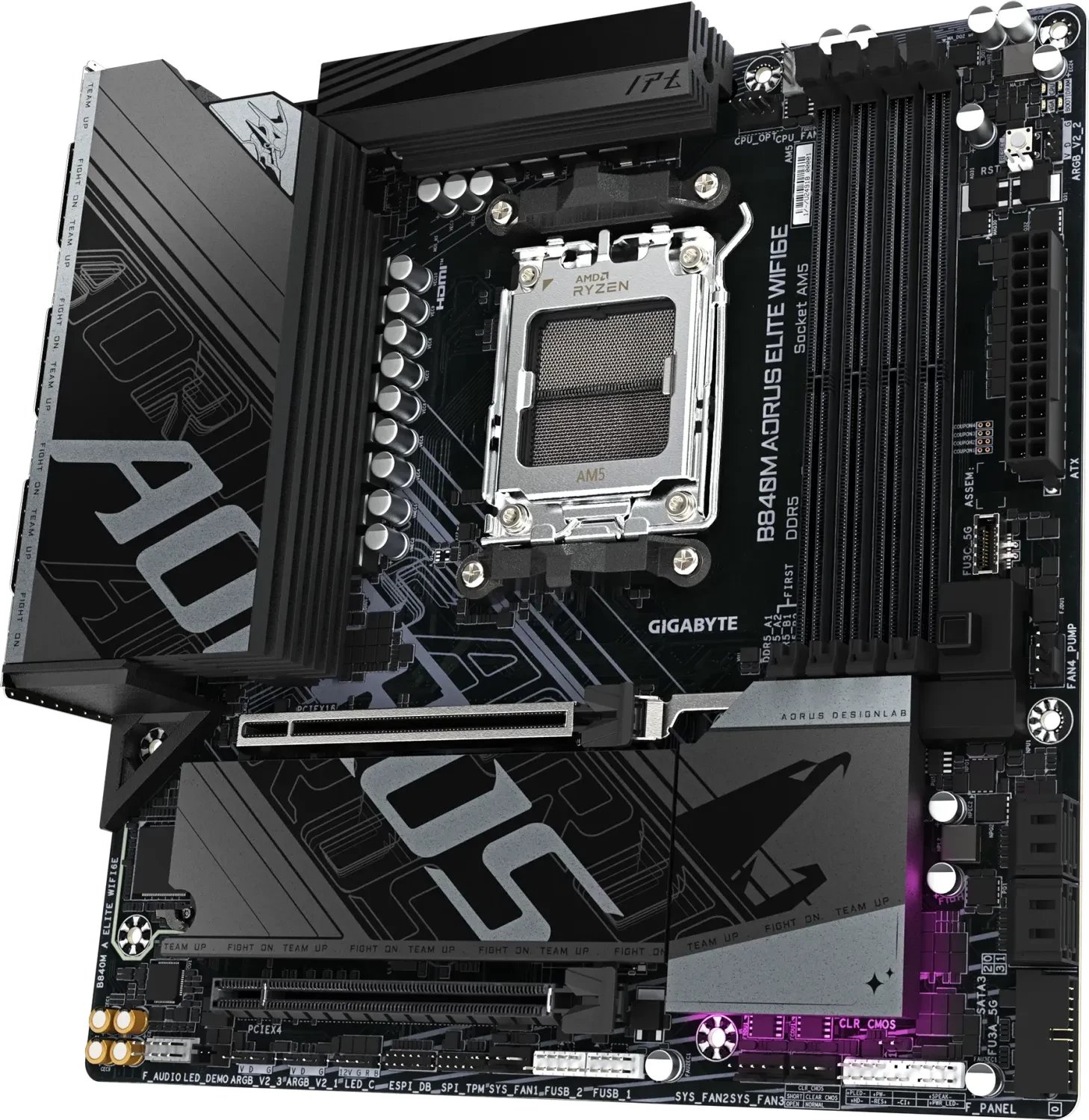 Pllakë amë Gigabyte B840M AORUS ELITE WIFI6E, DDR5, Wi-Fi 6E, 2.5GbE LAN 4