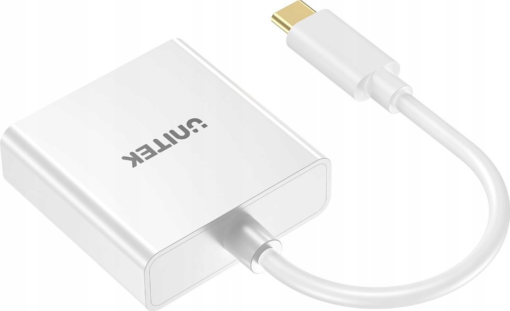 Adapter USB C në DVI Unitek, 1080p 60Hz, 15cm, i bardhë