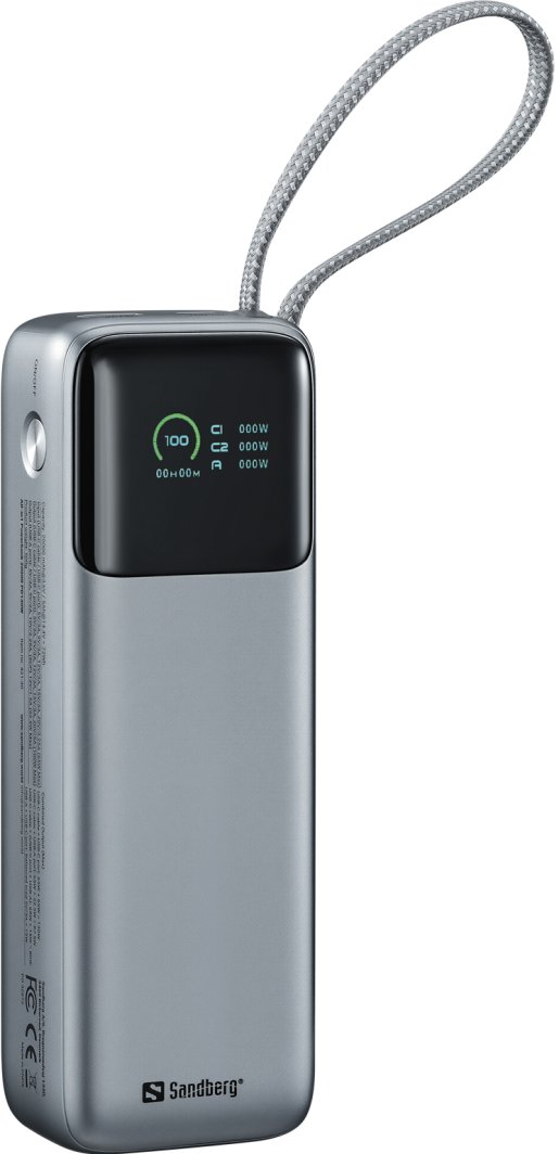 Powerbanku Sandberg All-in1 20000 PD, 130W, USB-C, gri