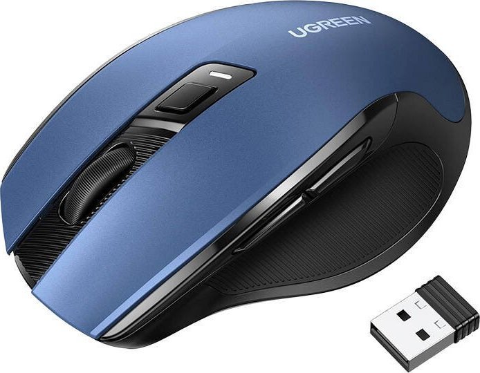 Mouse wireless Ugreen MU006, 2.4 GHz dhe Bluetooth 5.0, 800-4000 DPI, blu navy