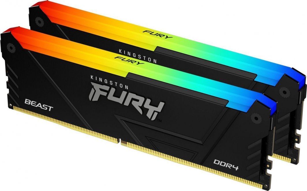 Memorie Kingston Fury Beast RGB, DDR4, 16 GB, 2666 MHz, CL16, KF426C16BB2AK2/16