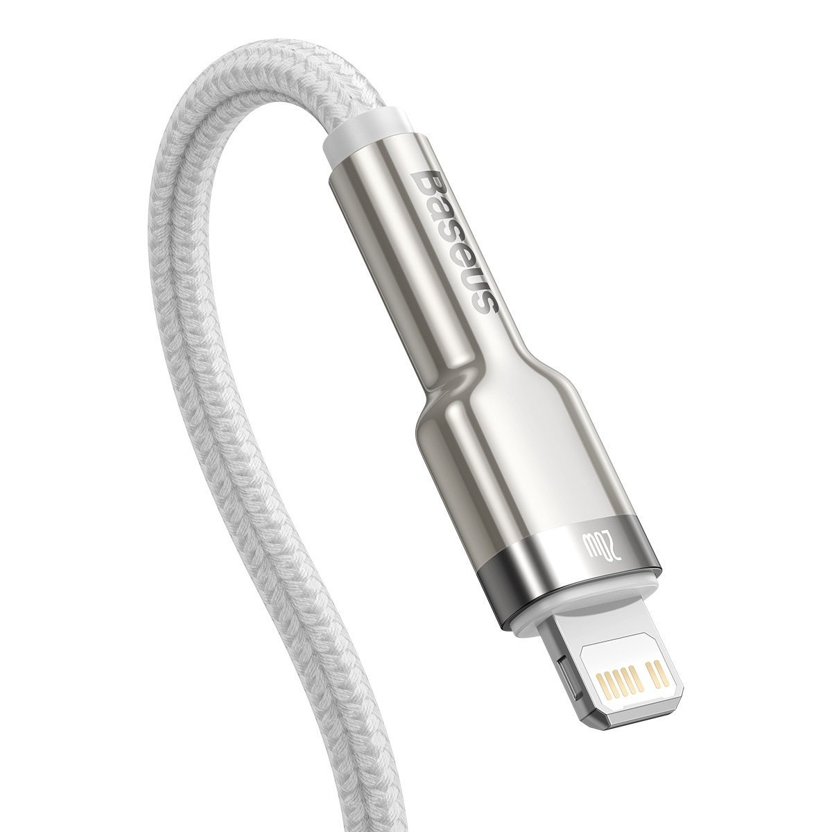 Kabllo karikimi Baseus CATLJK-A02, USB-C në Lightning, 1 m, e bardhë