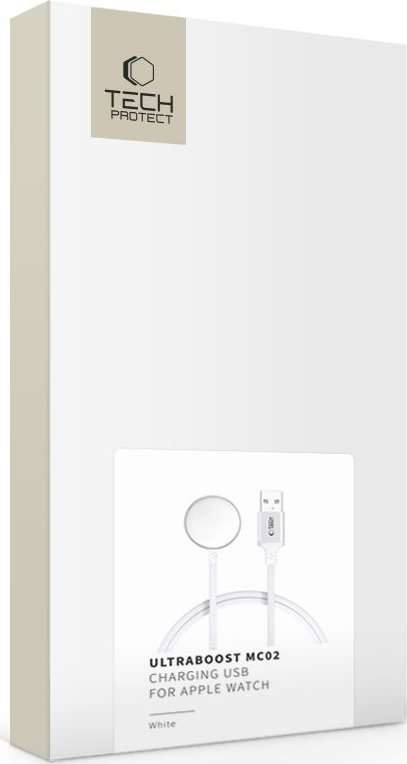Kабел за магнетно полнење Tech-Protect UltraBoost MC02, 100cm, за Apple Watch, бел