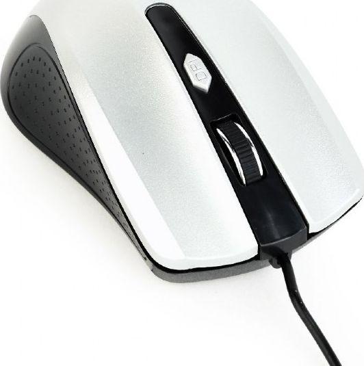 Maus Gembird MUS-4B-01-BS, me kabllo, USB, i bardhë dhe i zi