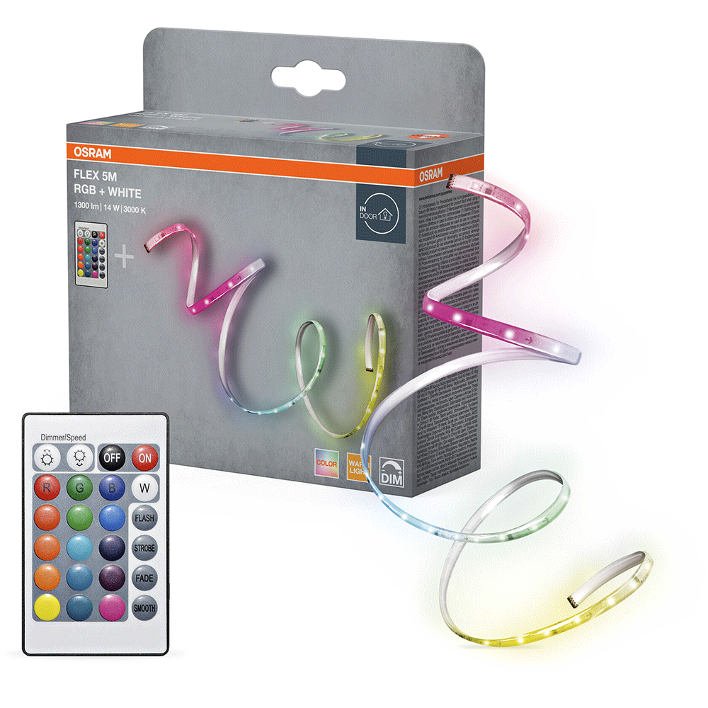 Shirit LED Osram Flex 5M, RGB Warm White, 500cm, i bardhë
