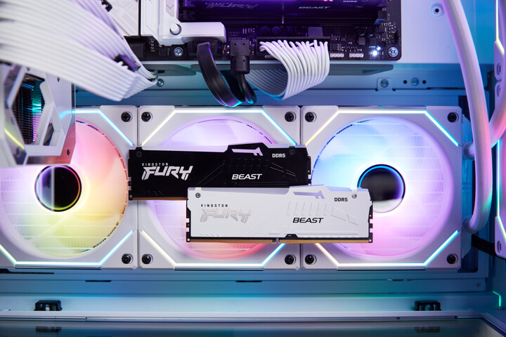 Module të memories Kingston Fury Beast White RGB 64GB (2x32GB) DDR5 5200 CL36, AMD EXPO