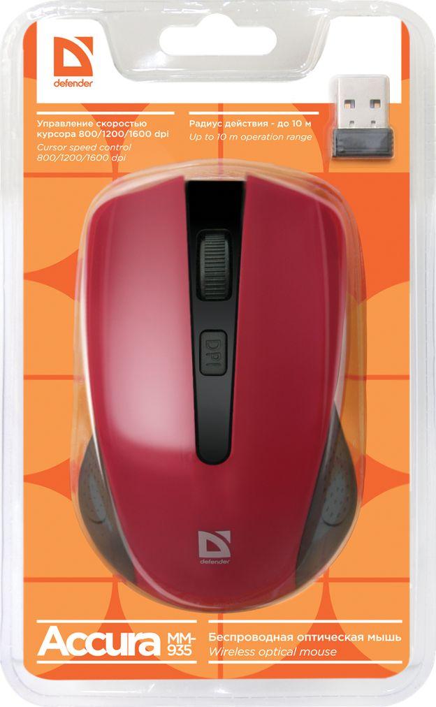 Maus Defender Accura, wireless, USB, i zi dhe i kuq