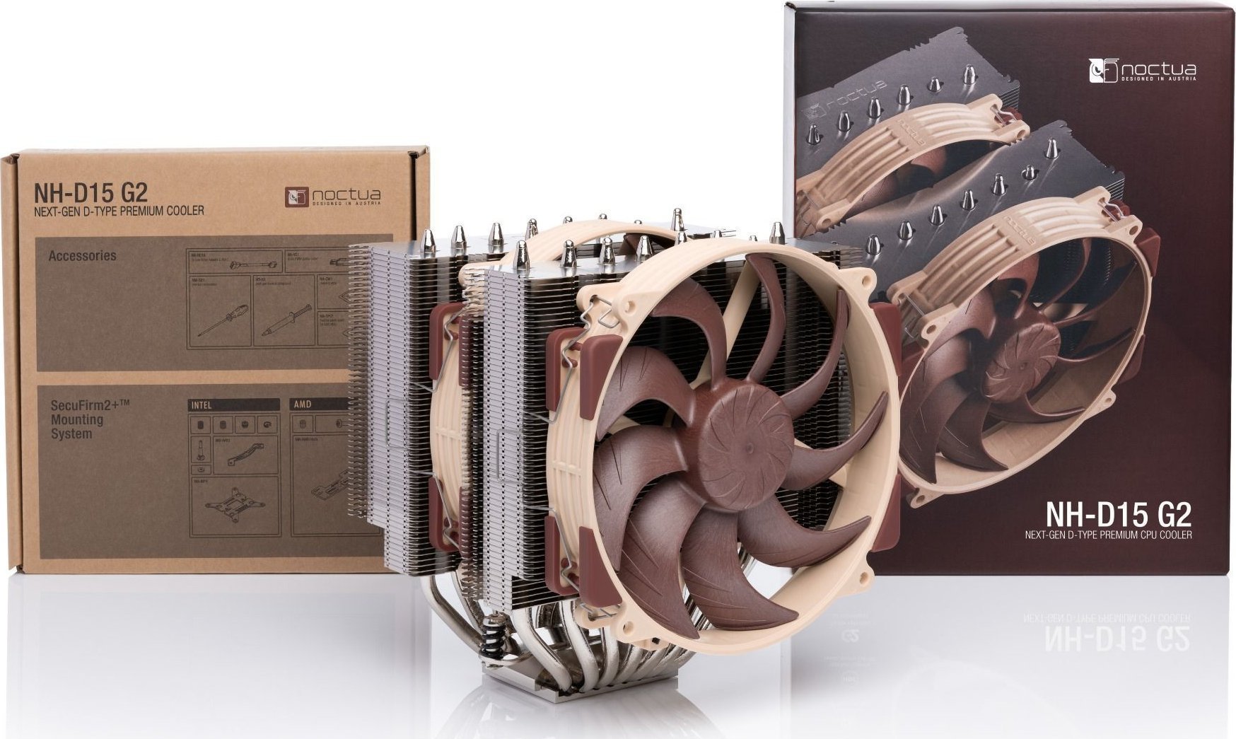 Ftohës CPU Noctua NH-D15 G2 Standard, dual tower, 140mm PWM, kafe