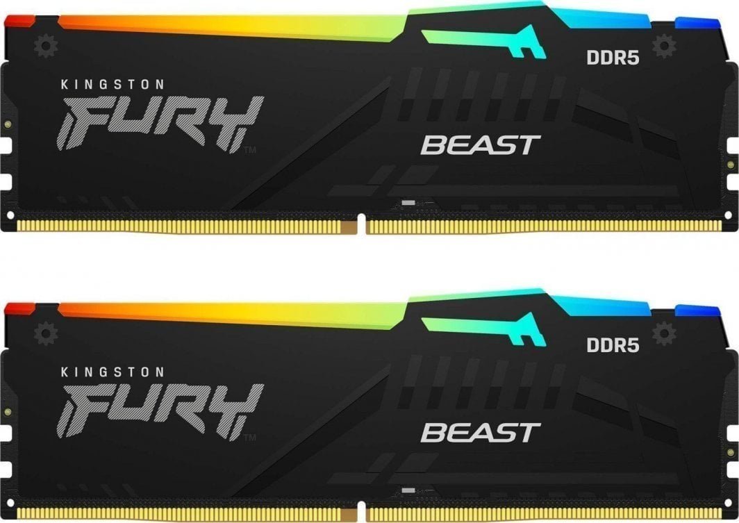 Memorie Kingston Fury Beast RGB, DDR5, 64 GB, 6000 MHz, CL30, KF560C30BBAK2-64